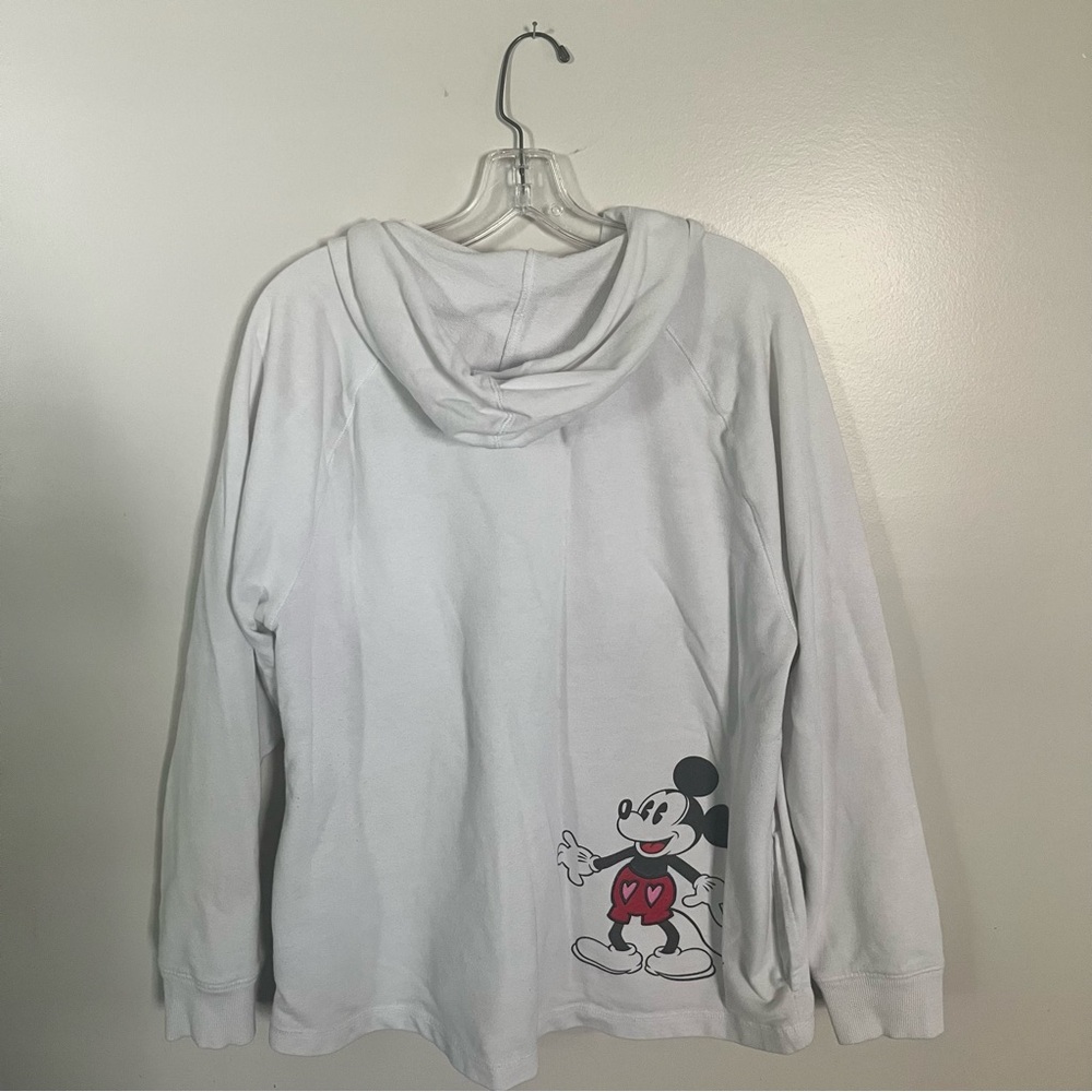 Disney White Hooded Sweatshirt with Pink Heart and Navy Accents - Picture 3 of 4